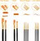 Acrylic Paint Brushes, 6 Packs / 60 pcs Nylon Hair Paint Brush Set for All Purpose Oil Watercolor Painting Artist Professional Kits